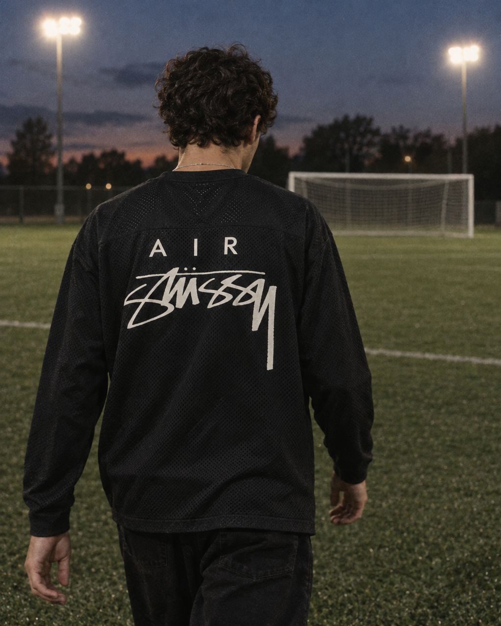 Stussy x Nike Dri-FIT Mesh Jersey Black - detalje
