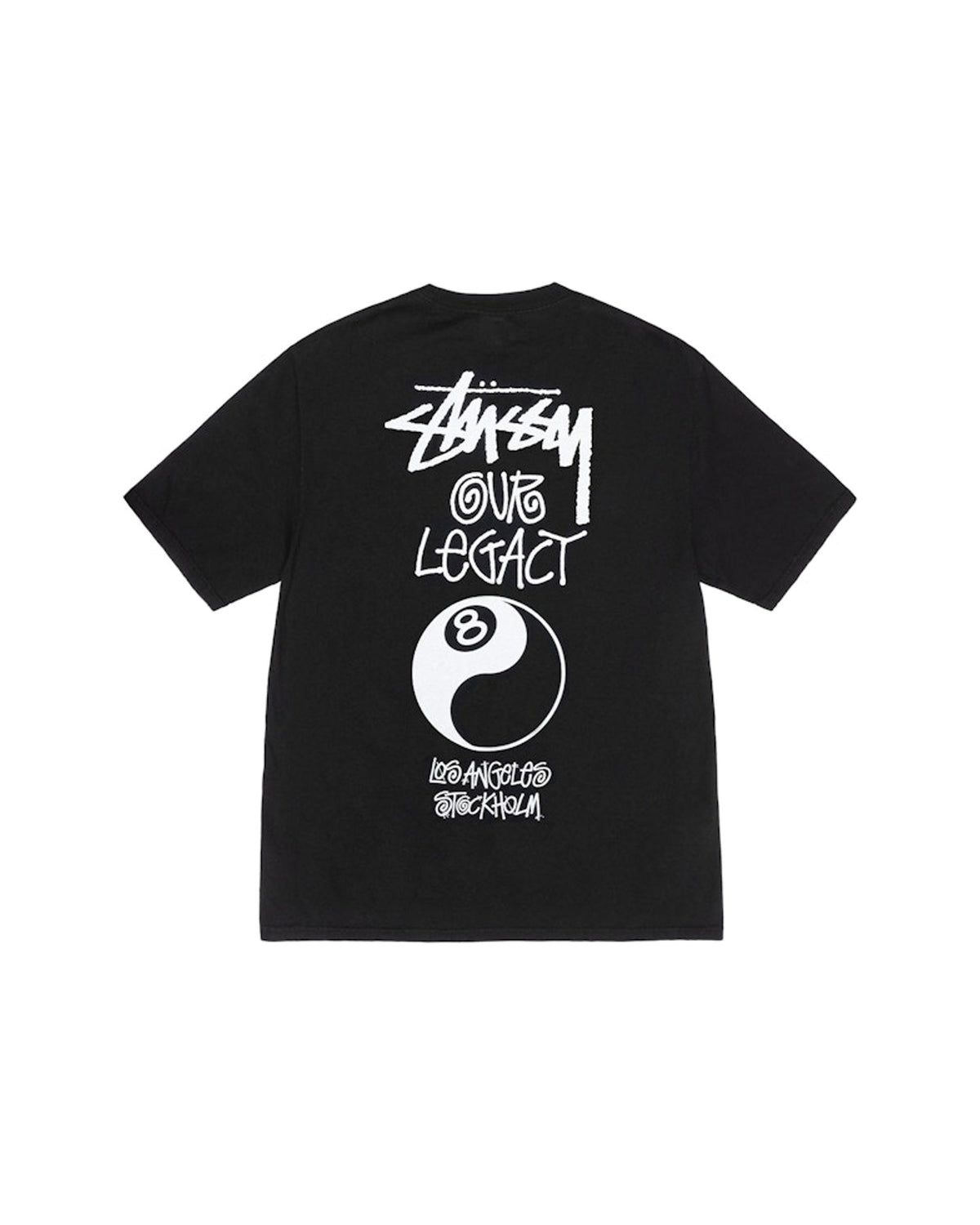 Stussy x Our Legacy Work Shop 8 Ball Yin Yang Pigment Dyed Tee Black