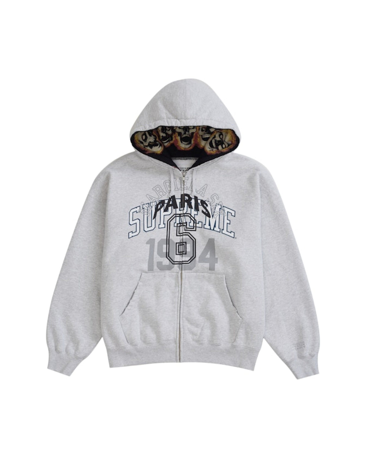 Supreme MM6 Maison Margiela Zip Up Hooded Sweatshirt Ash Grey