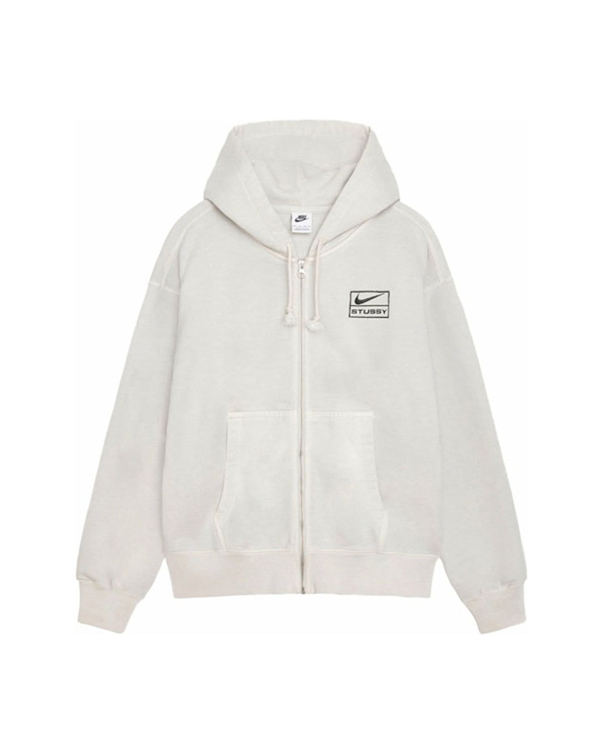 Stussy x Nike Pigment Dyed Fleece Zip Hoodie (SS24) Light Bone