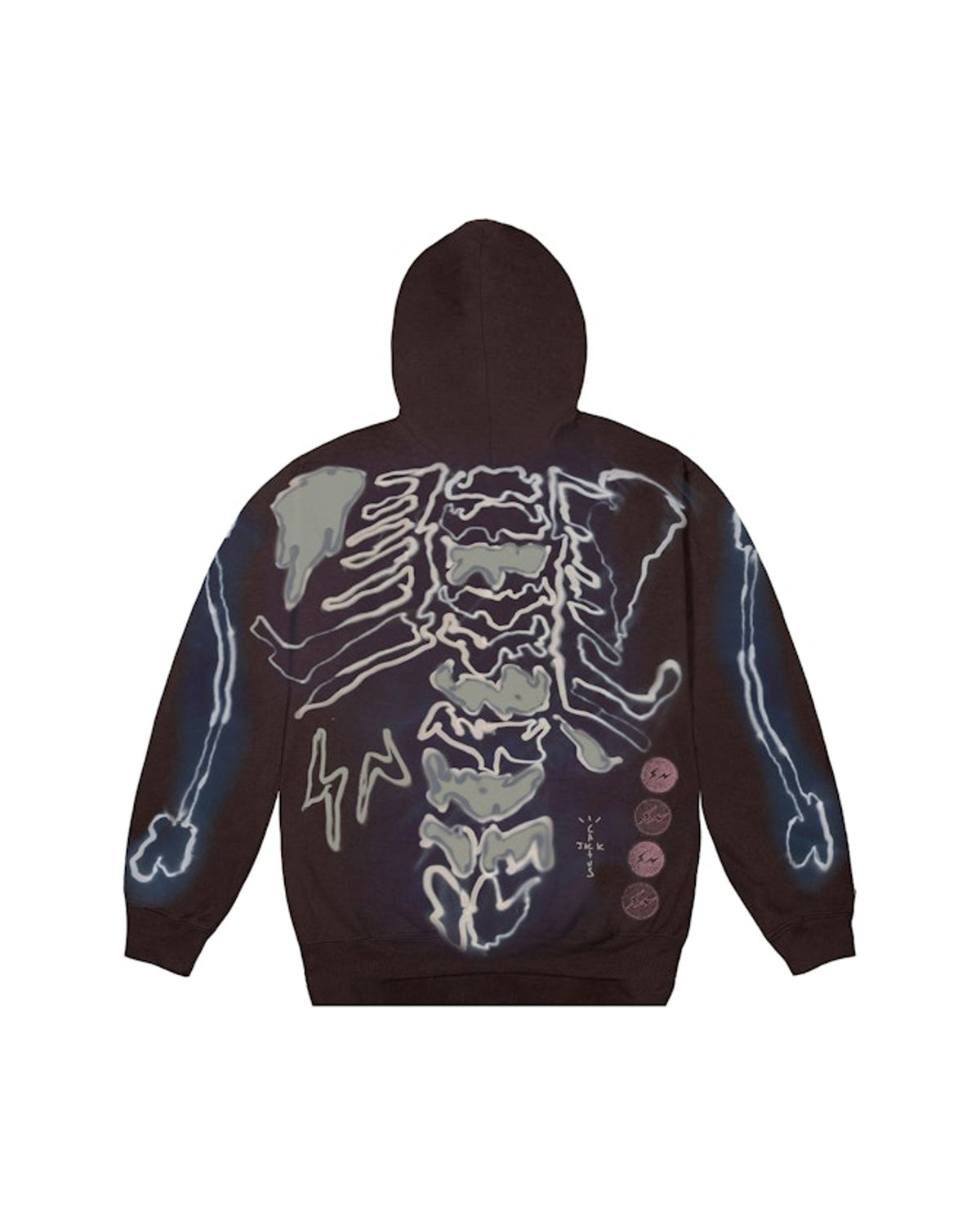 Travis Scott Cactus Jack For Fragment Skeleton Graffiti Full Zip Hoodie Multi