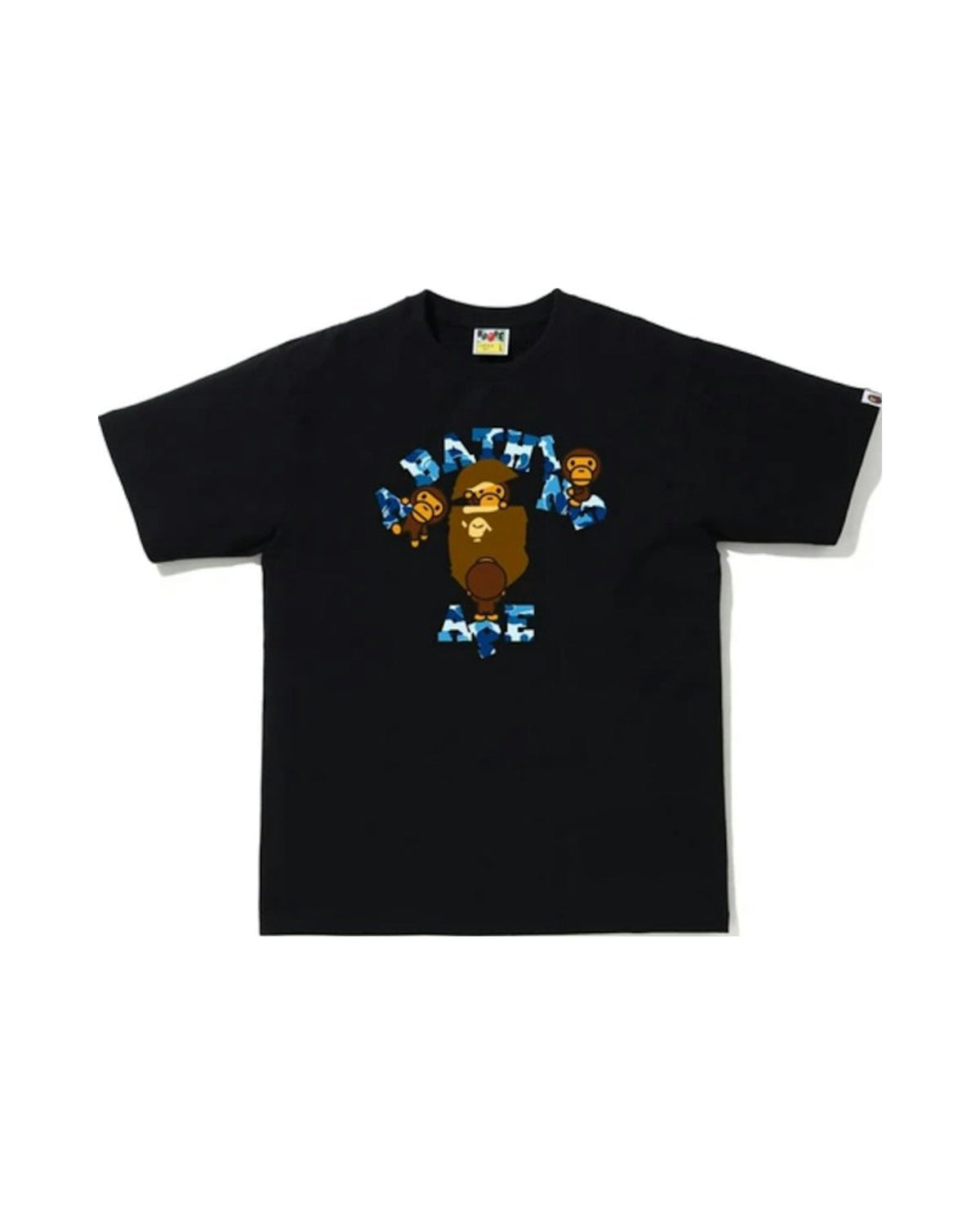 BAPE ABC Camo College Milo Tee Black/Blue