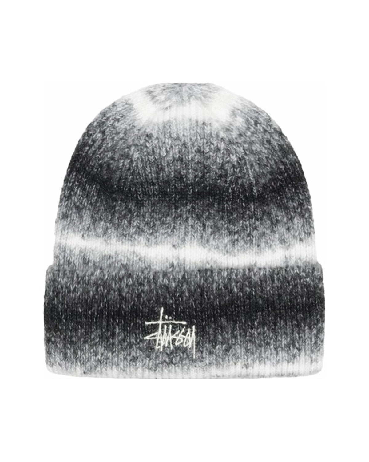 Stussy Cuff Stripe Knit Beanie Black