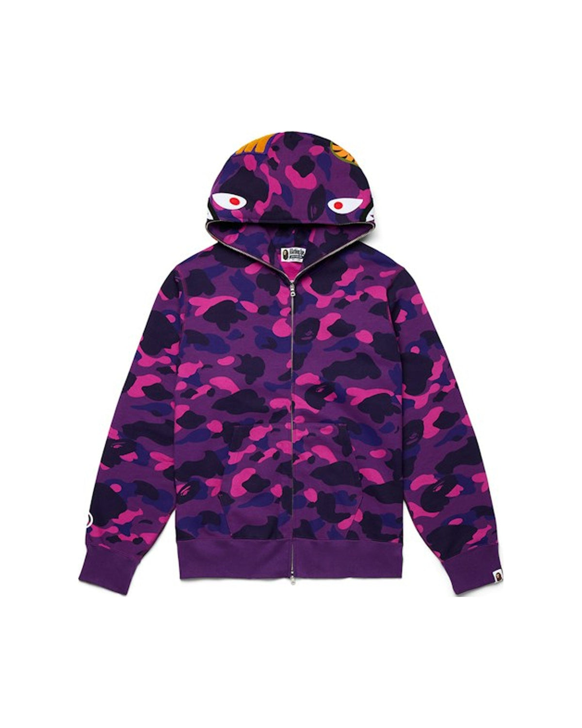 BAPE Color Camo Shark Full Zip Hoodie Purple