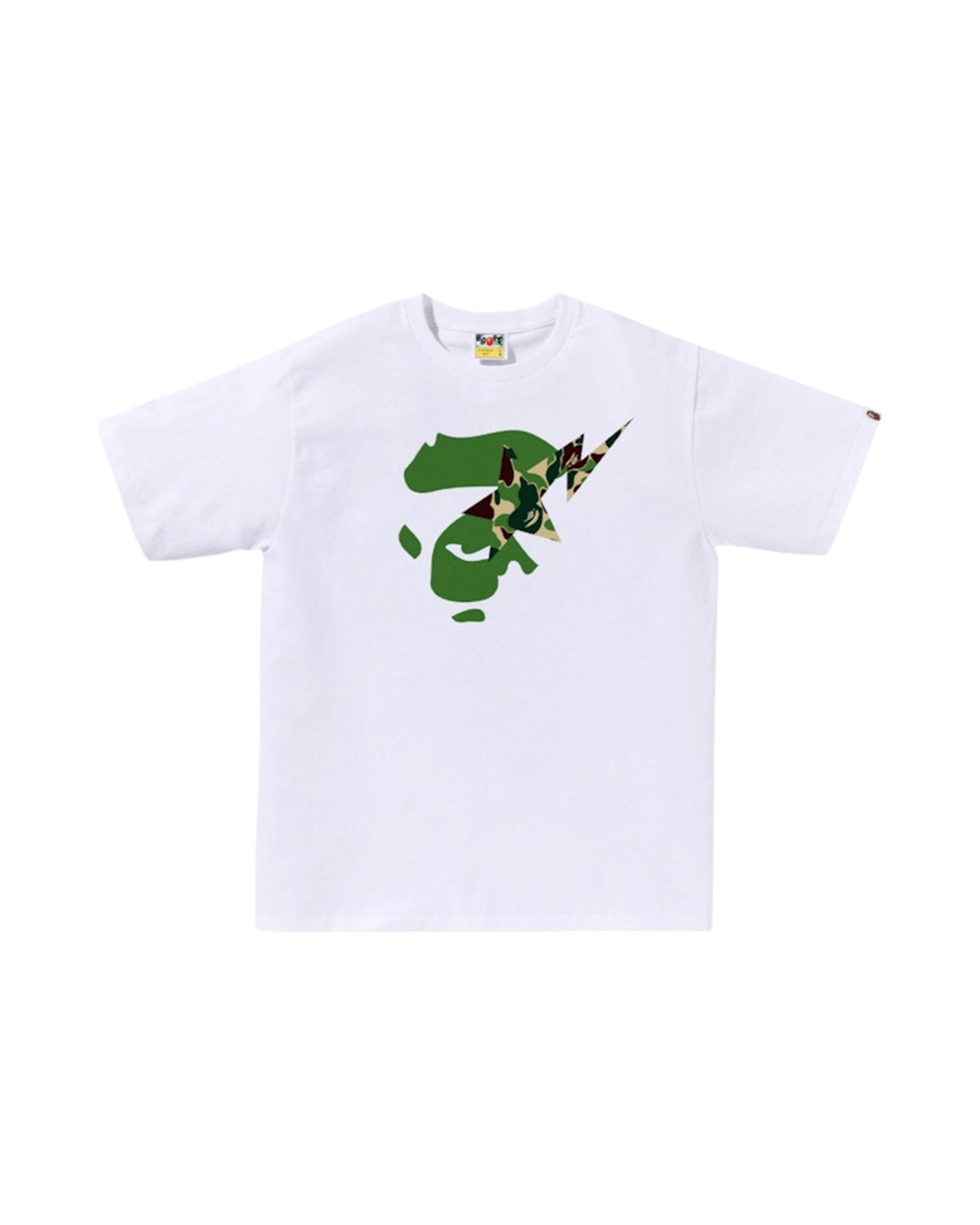 BAPE ABC Camo Ape Face Sta Tee White/Green