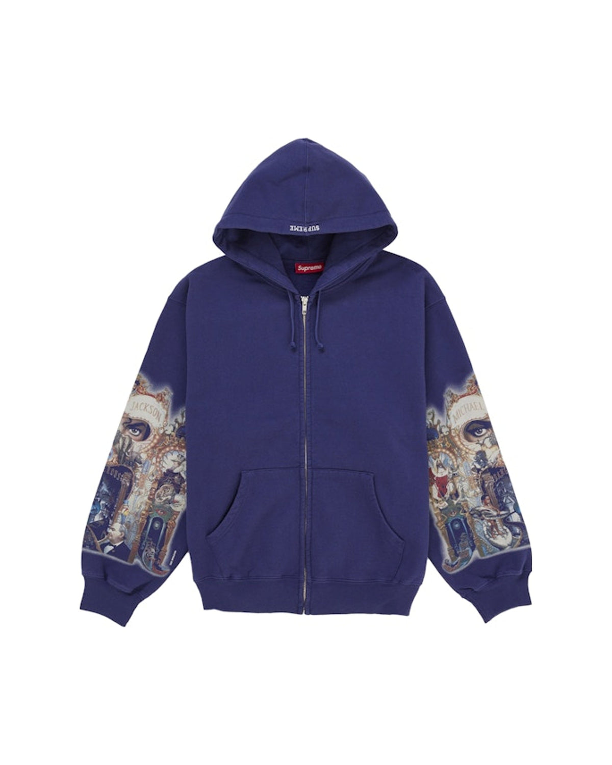 Supreme Michael Jackson Dangerous Zip Up Hooded Sweatshirt Washed Navy