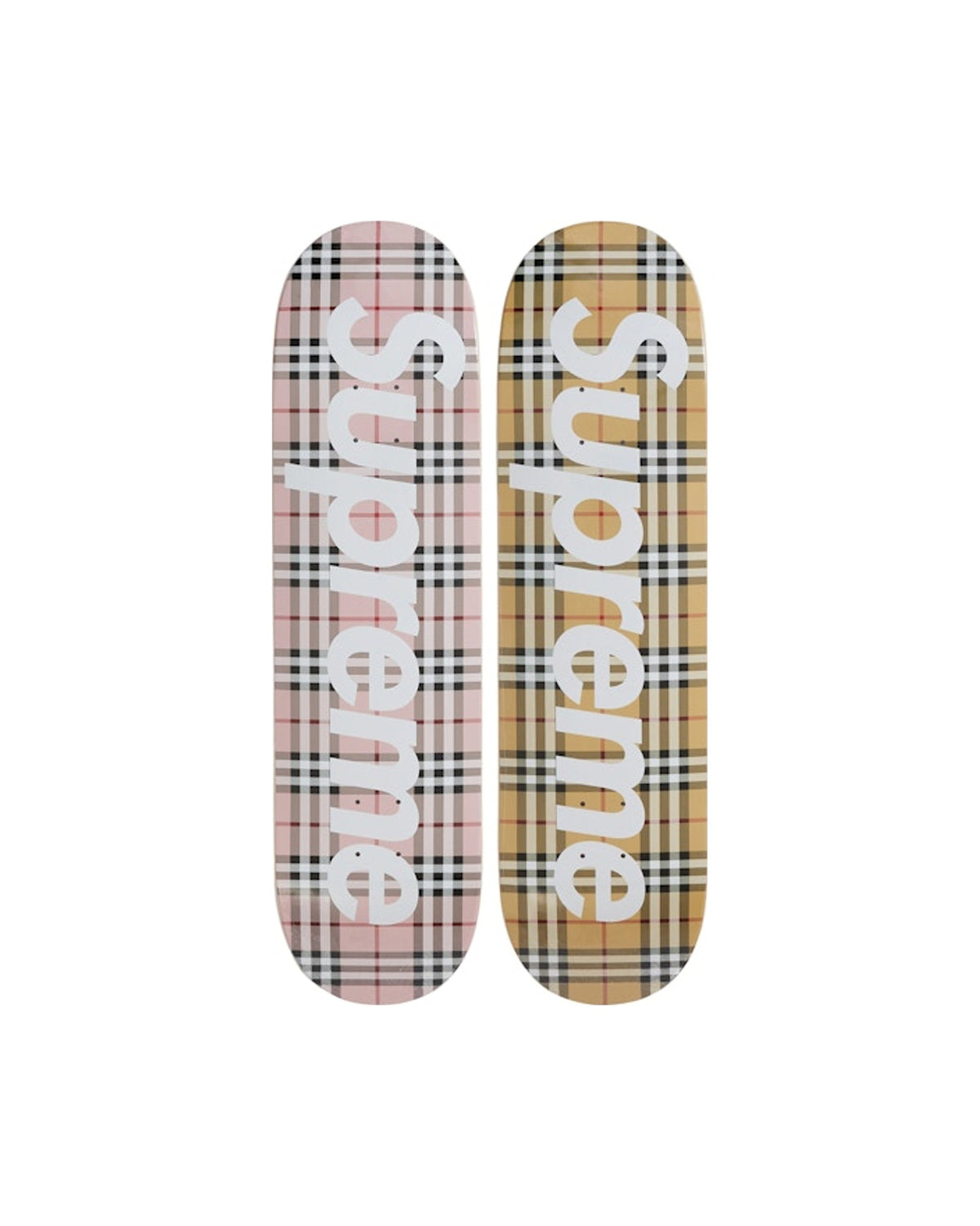 Supreme Burberry Skateboard Deck Set Multi