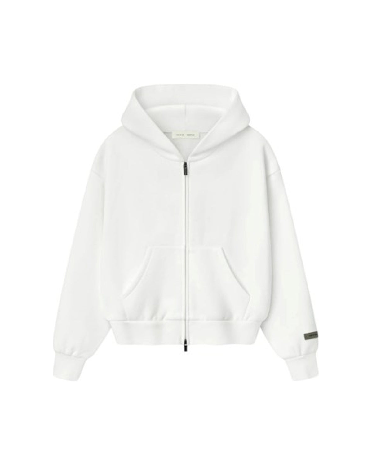 Fear of God Essentials Womens Classic Fleece Zip-Up Hoodie Cloud White
