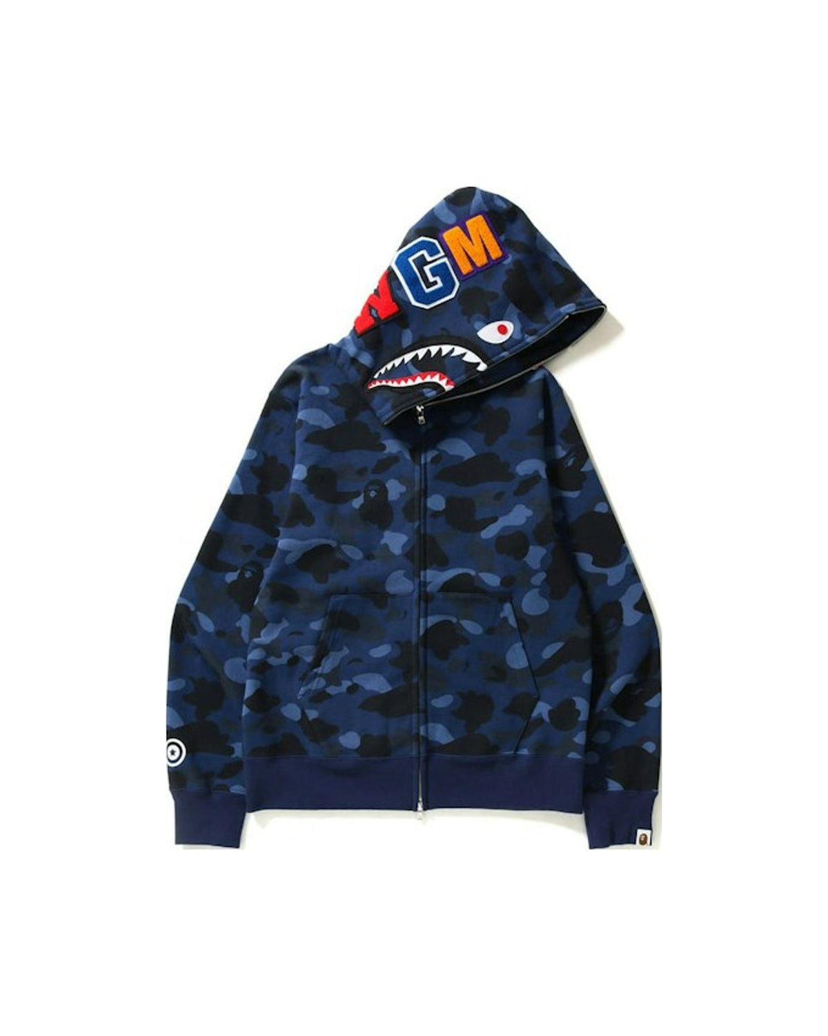 BAPE Color Camo Shark Full Zip Hoodie (SS23) Navy