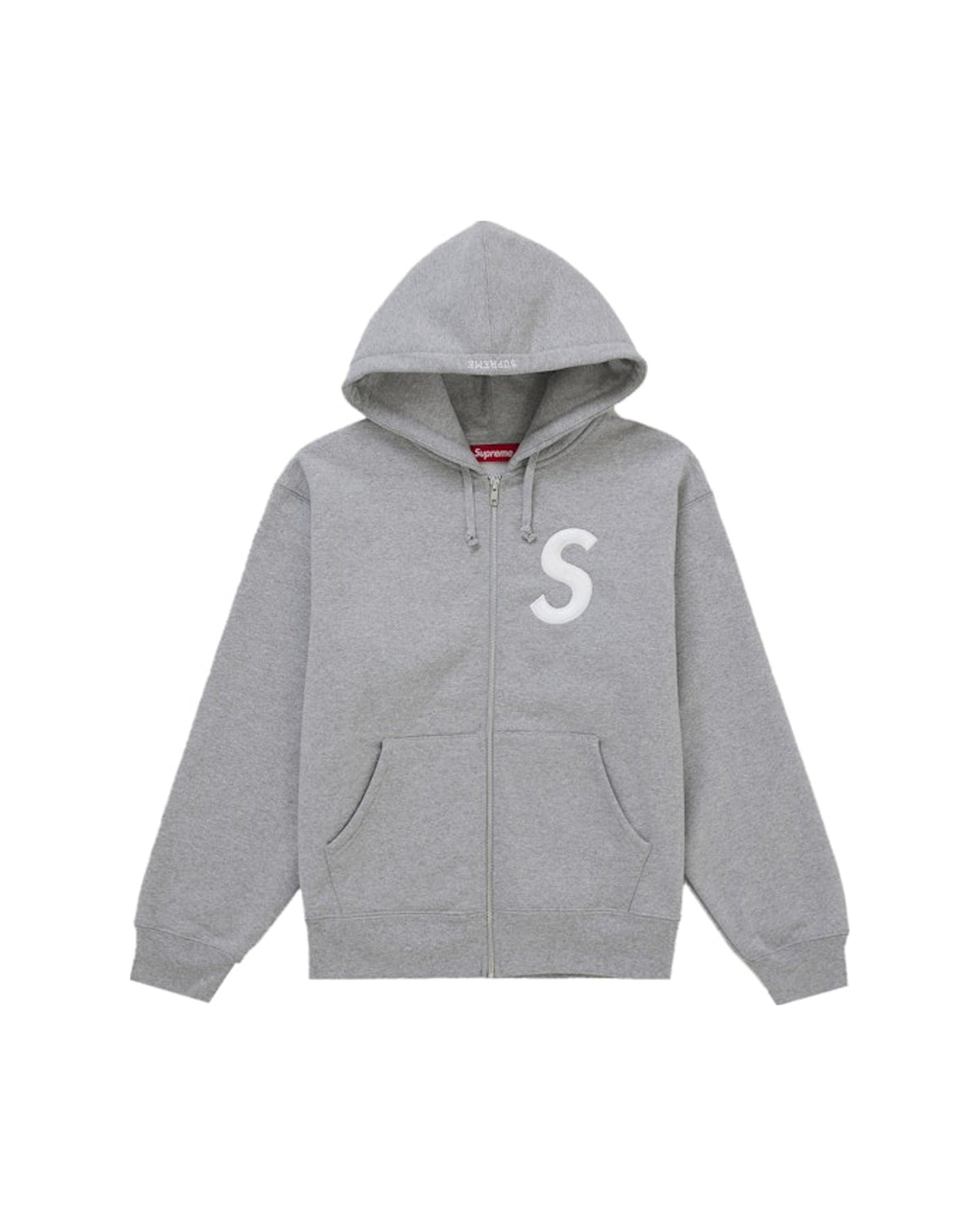 Supreme S Logo Zip Up Hooded Sweatshirt (FW25) Heather Grey