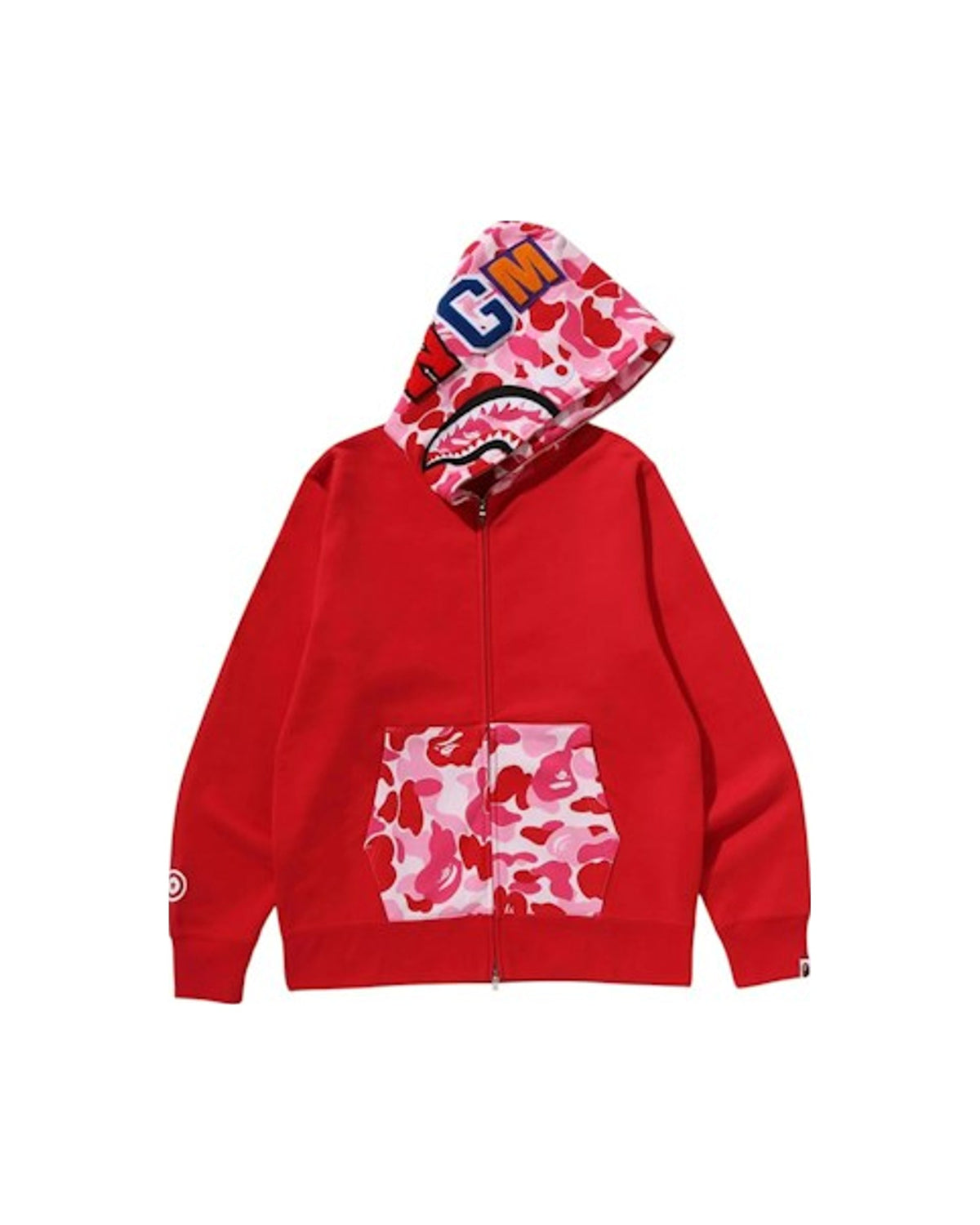 BAPE ABC Camo Shark Full Zip Hoodie Red