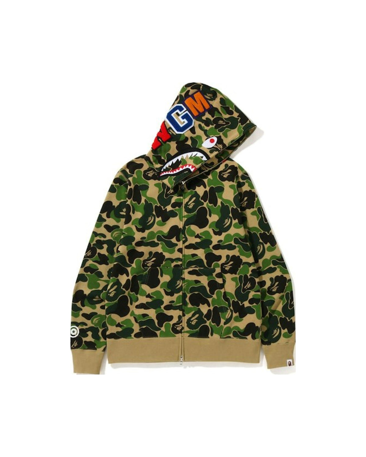 BAPE Big ABC Camo Shark Full Zip Hoodie Green