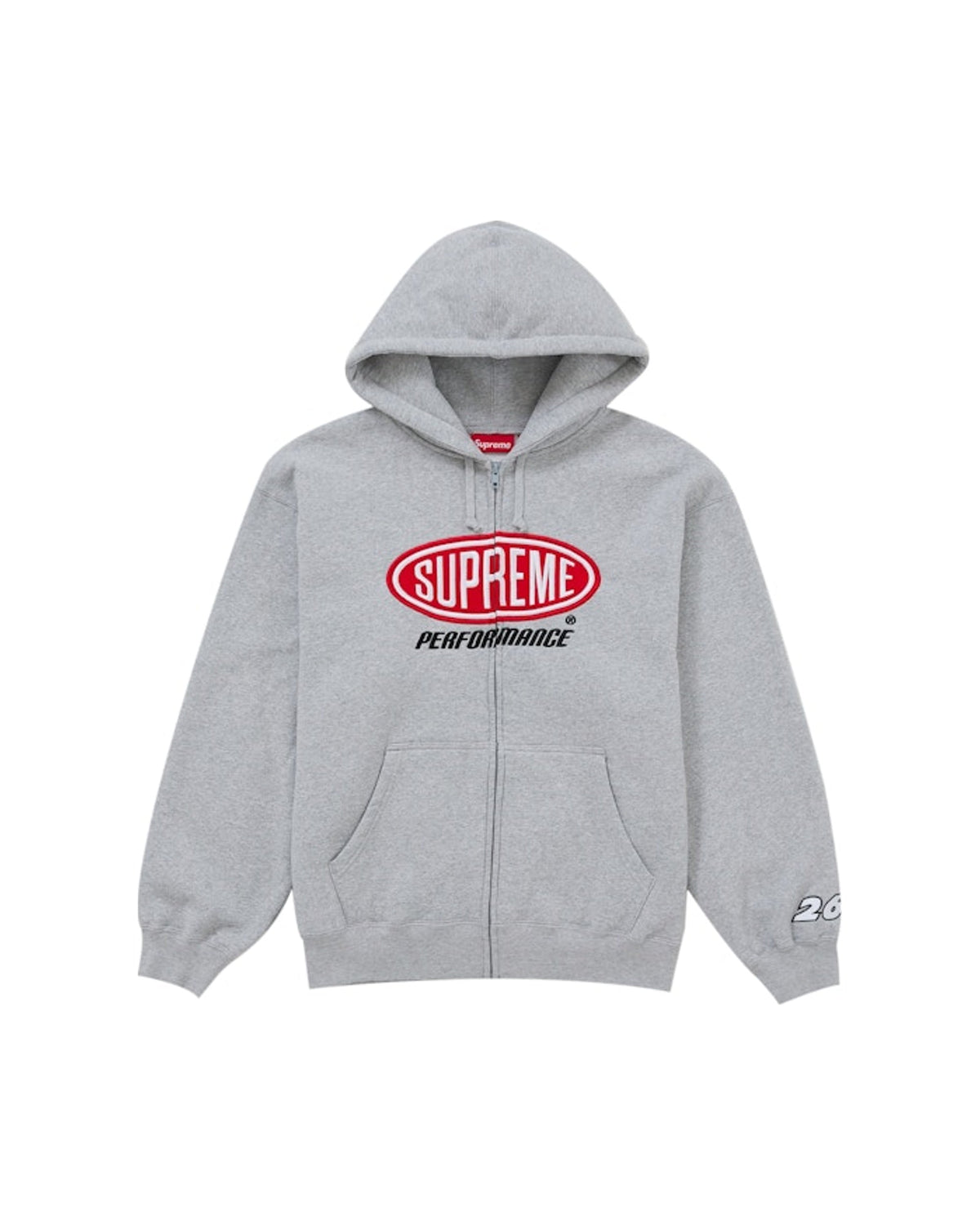 Supreme Performance Zip Up Hooded Sweatshirt Grey