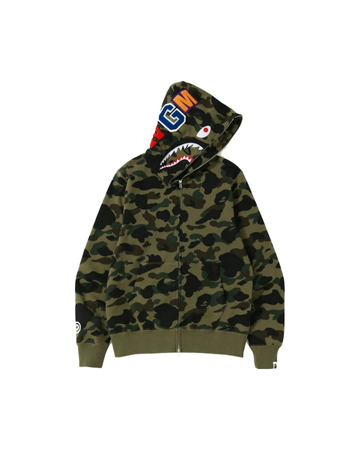 BAPE 1st Camo Shark WGM Full Zip Hoodie Green