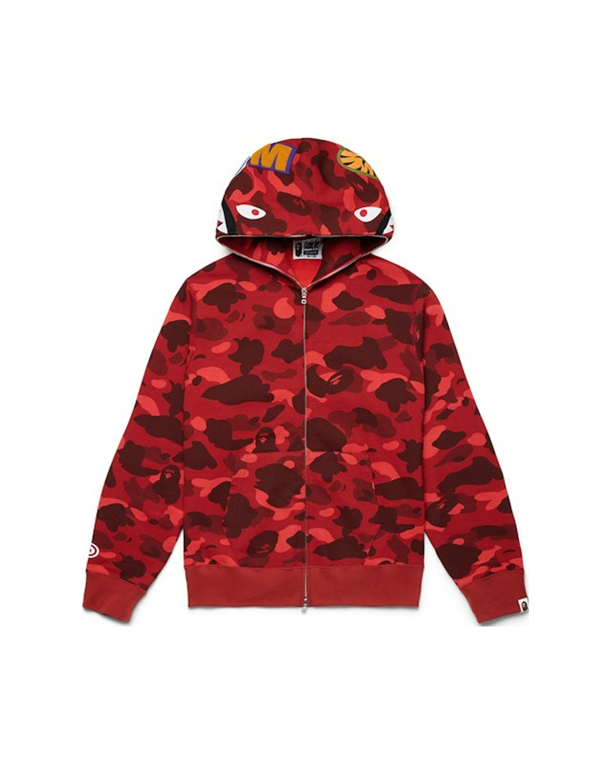 BAPE Color Camo Shark Full Zip Hoodie Red
