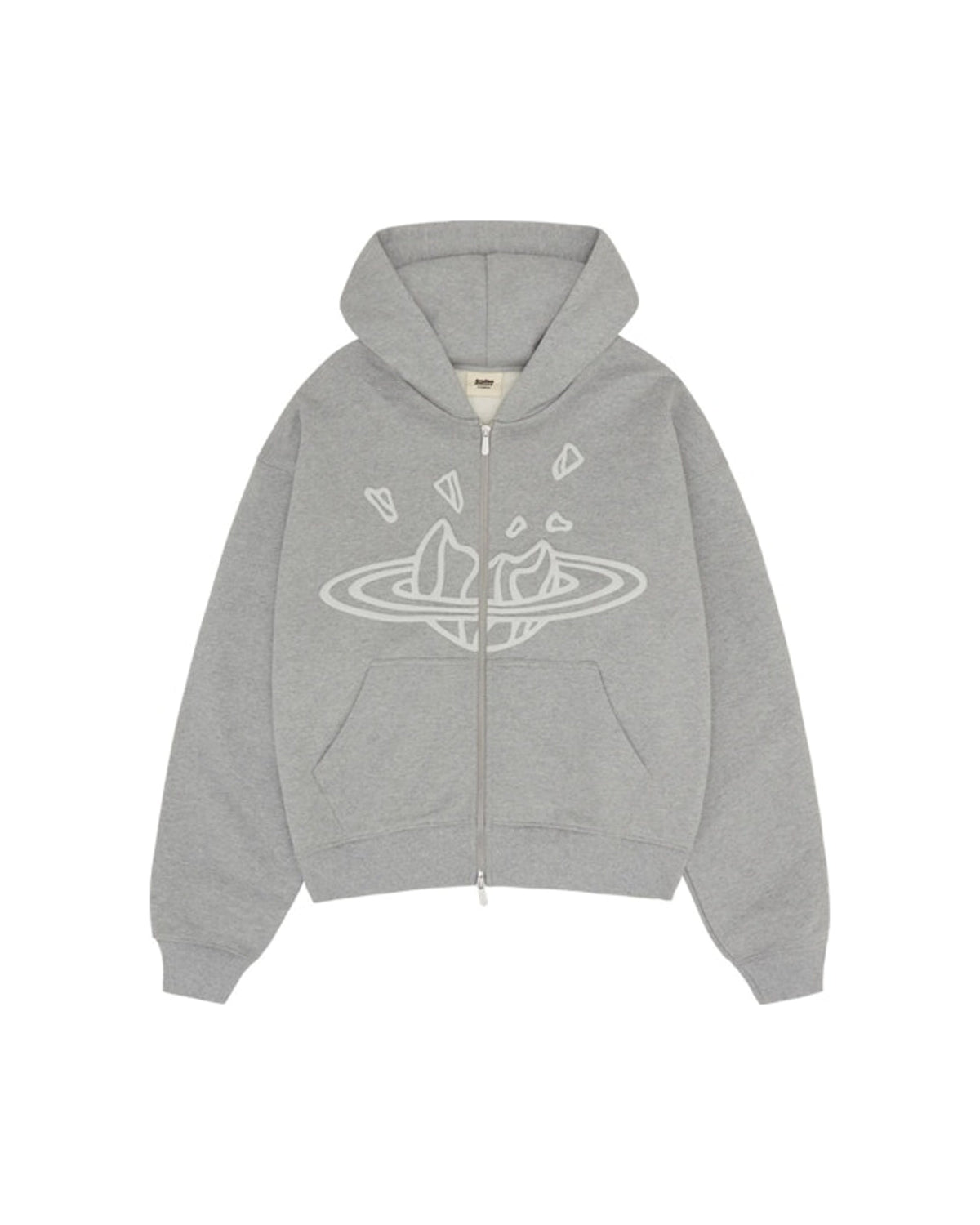 Broken Planet Zip Up Hoodie Heather Grey