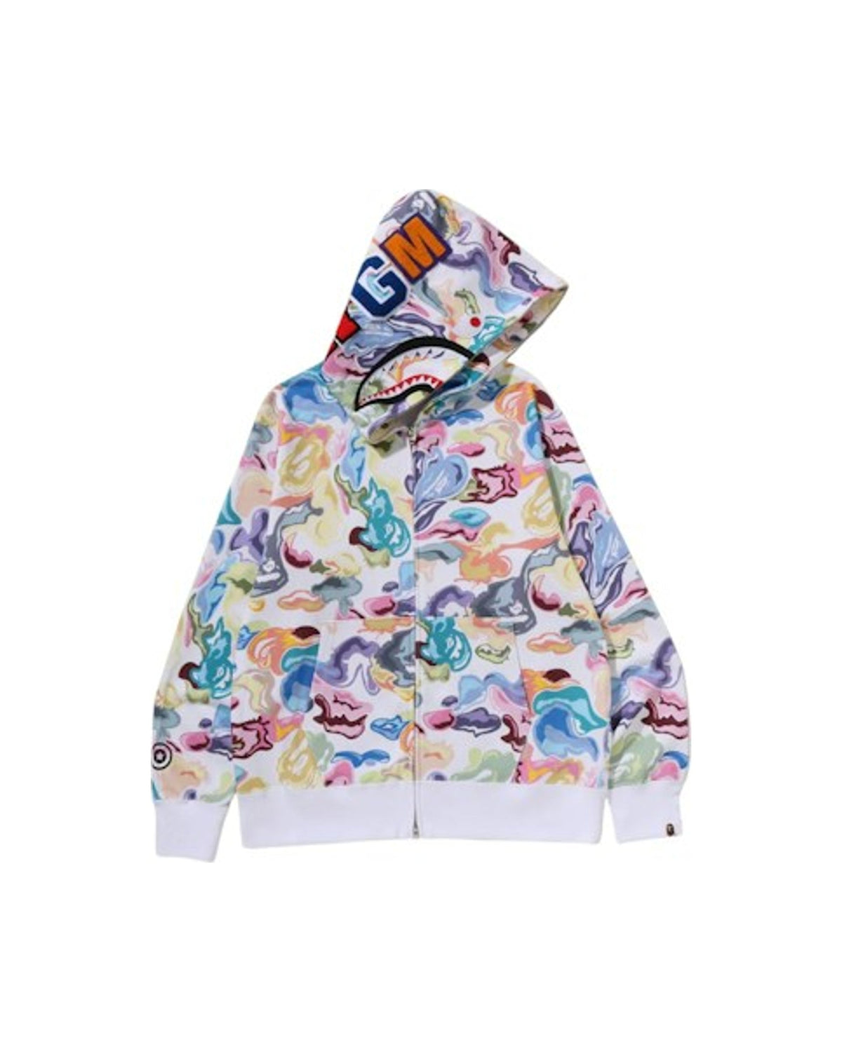 BAPE Art Camo Shark Full Zip Hoodie White