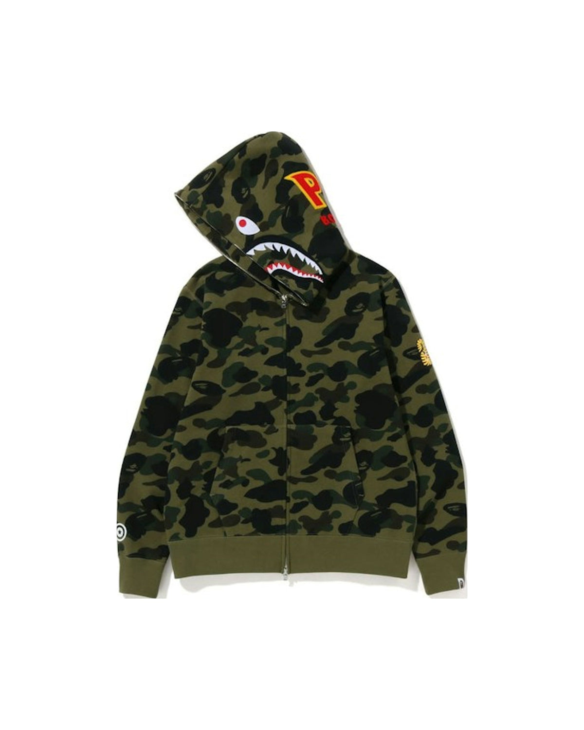 BAPE PONR 1st Camo Shark Full Zip Hoodie Green