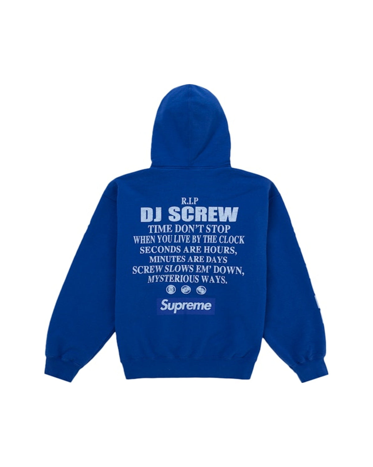 Supreme DJ Screw Zip Up Hooded Sweatshirt Blue