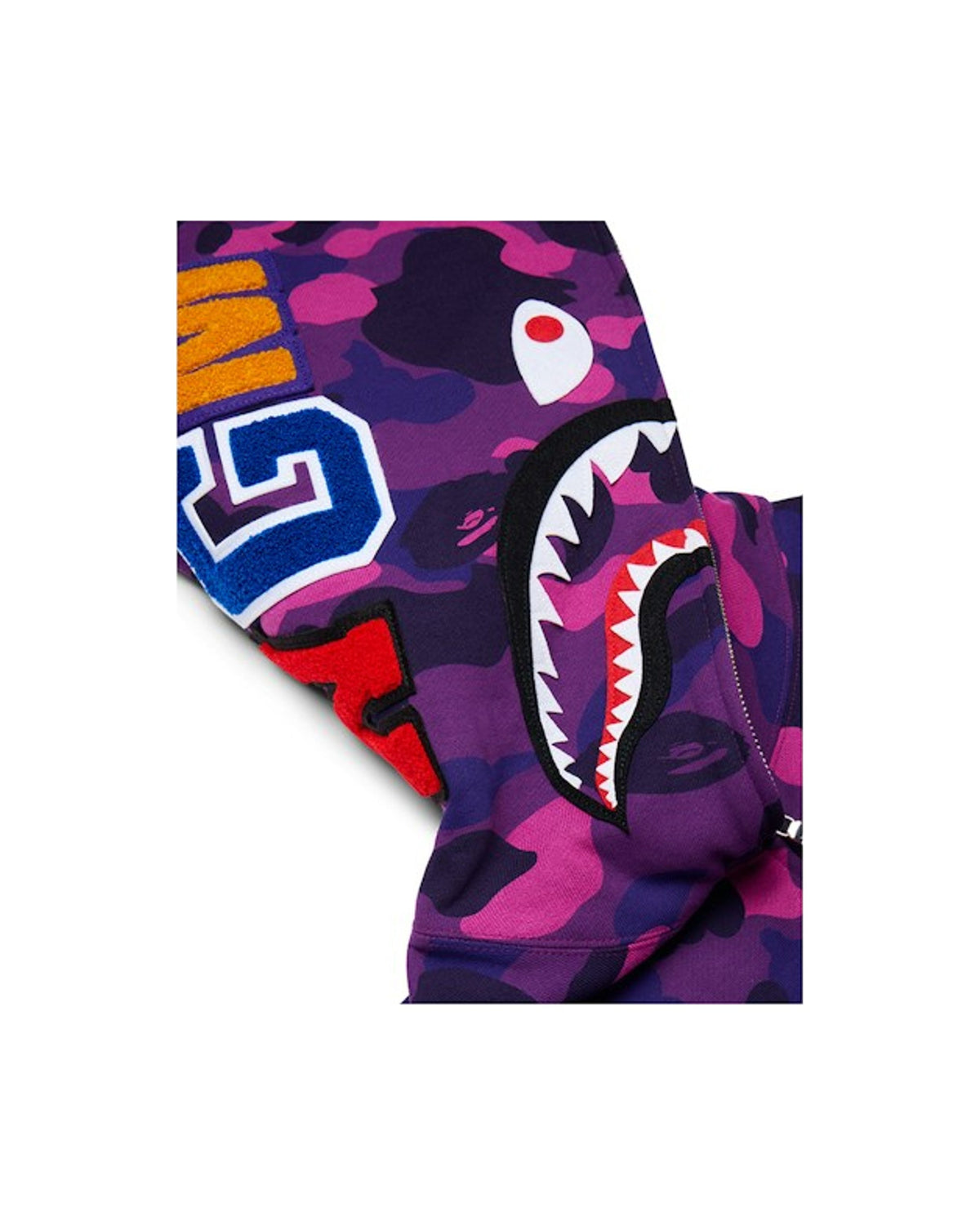 BAPE Color Camo Shark Full Zip Hoodie Purple