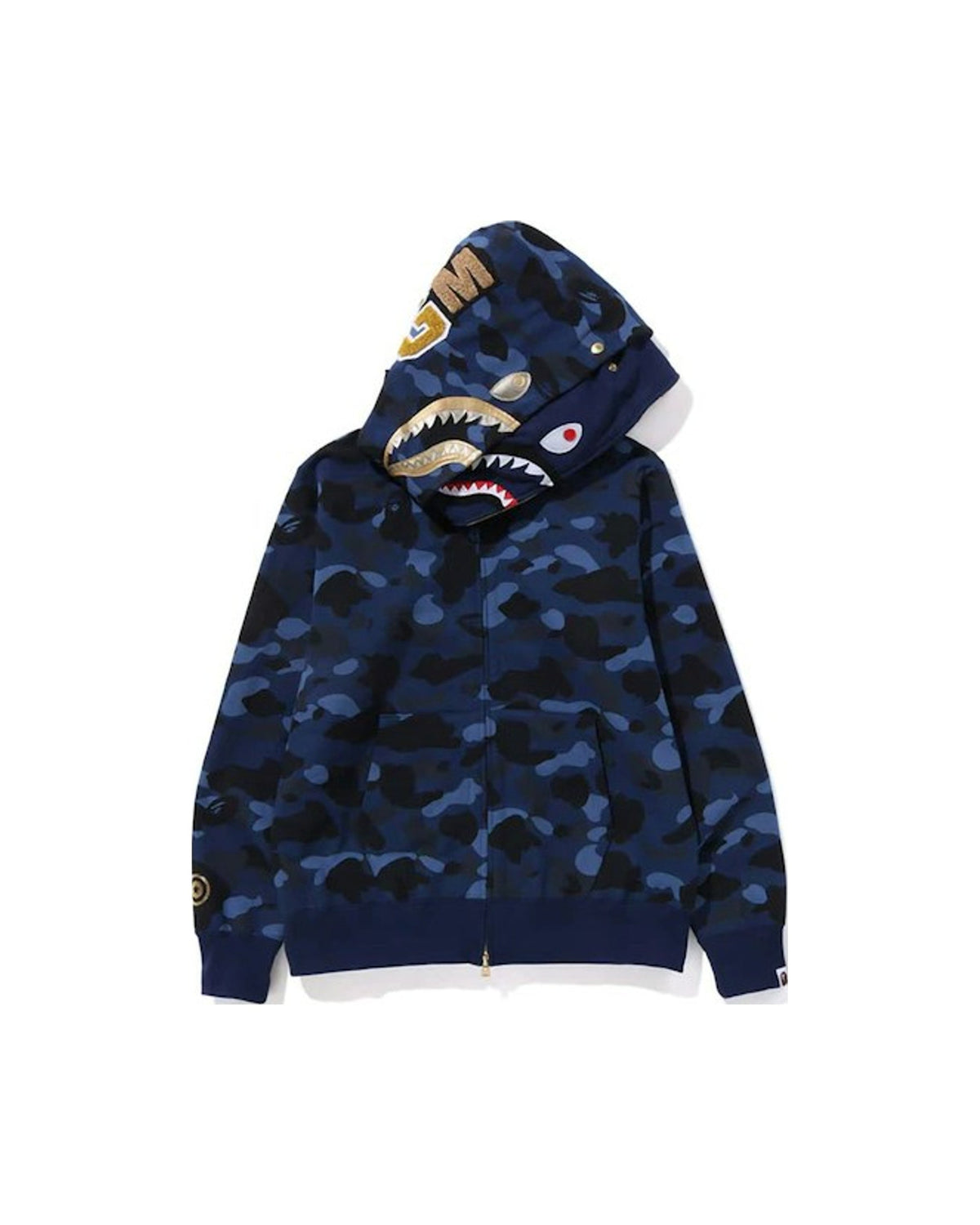 BAPE Color Camo Double Shark Full Zip Hoodie (SS24) Navy