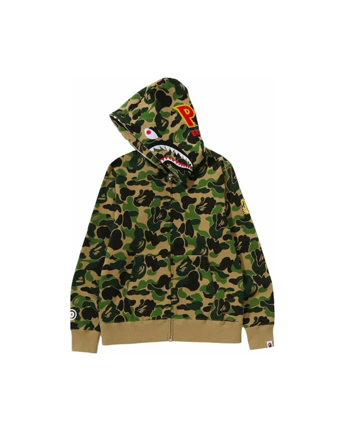 BAPE ABC Camo Shark PONR Full Zip Hoodie Green