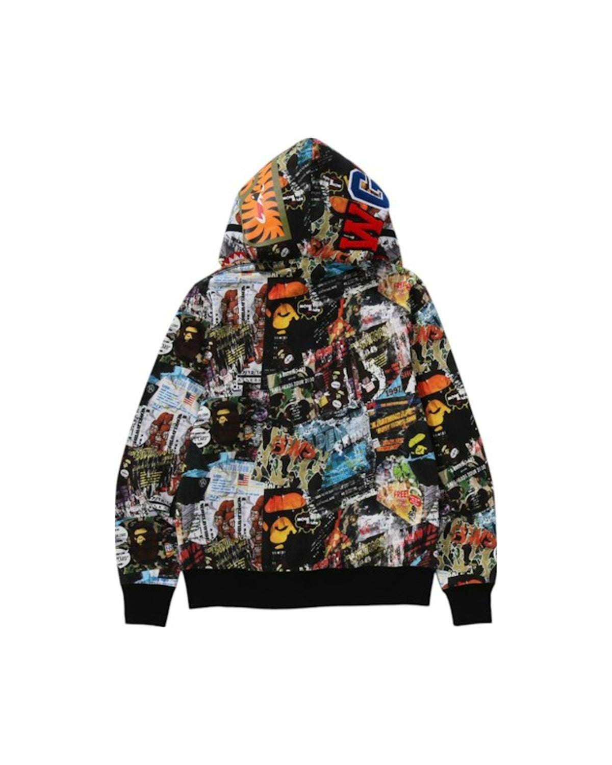 BAPE Flyer Pattern Shark Full Zip Hoodie Multicolor