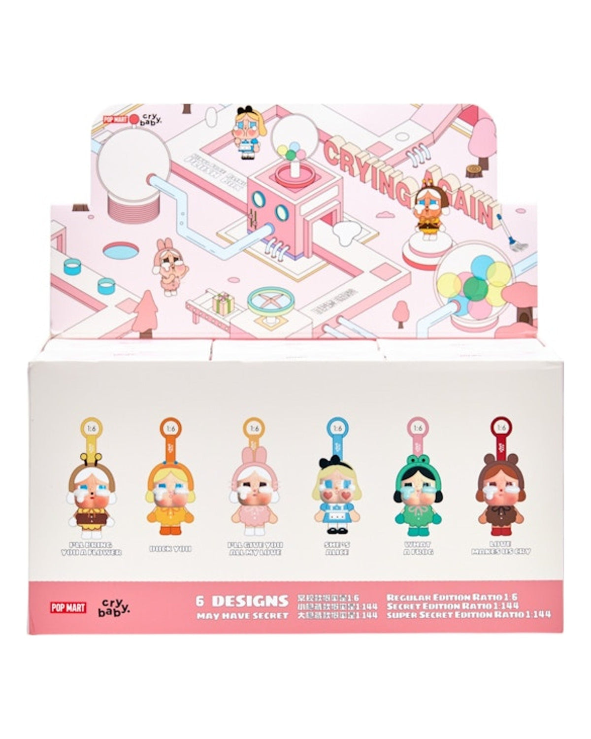Pop Mart CryBaby Crying Again Series Vinyl Face Plush Sealed Case (6 Blind Box)