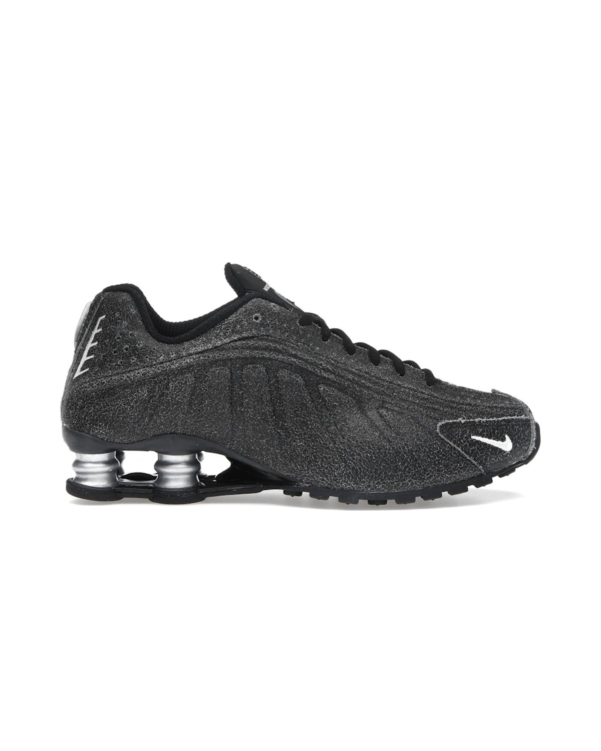 Nike Shox R4 Black Distressed Leather