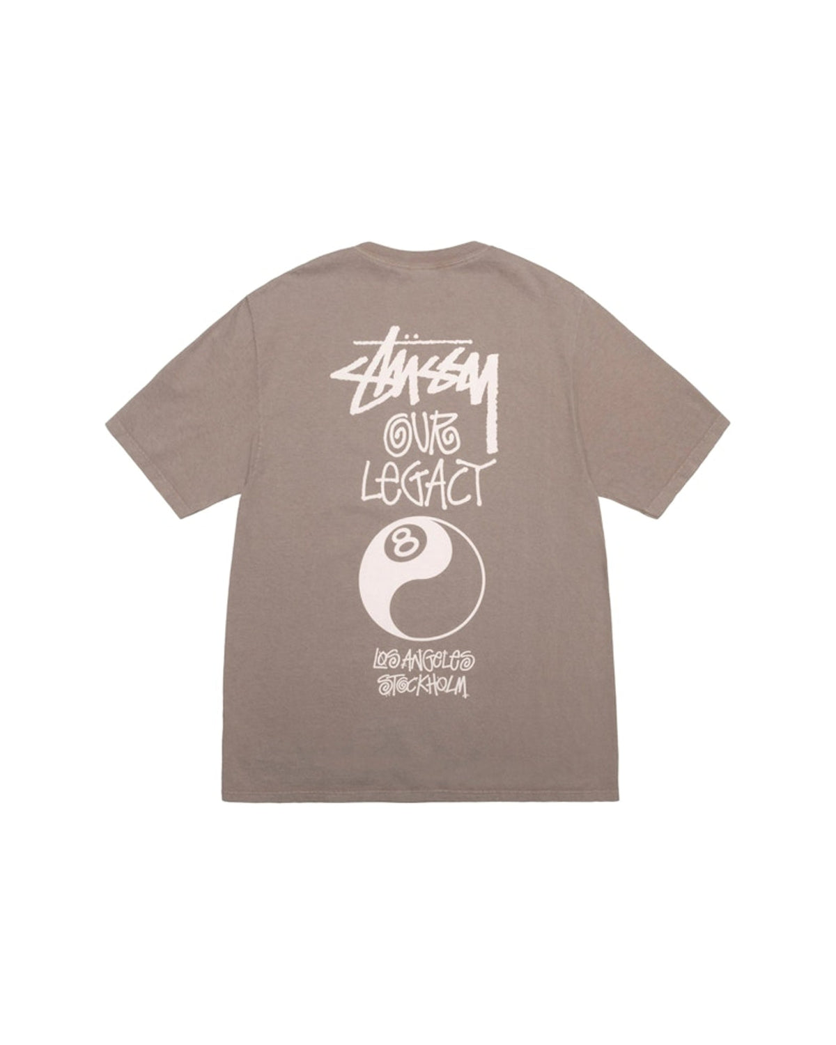 Stussy x Our Legacy Work Shop 8 Ball Yin Yang Pigment Dyed Tee Taupe