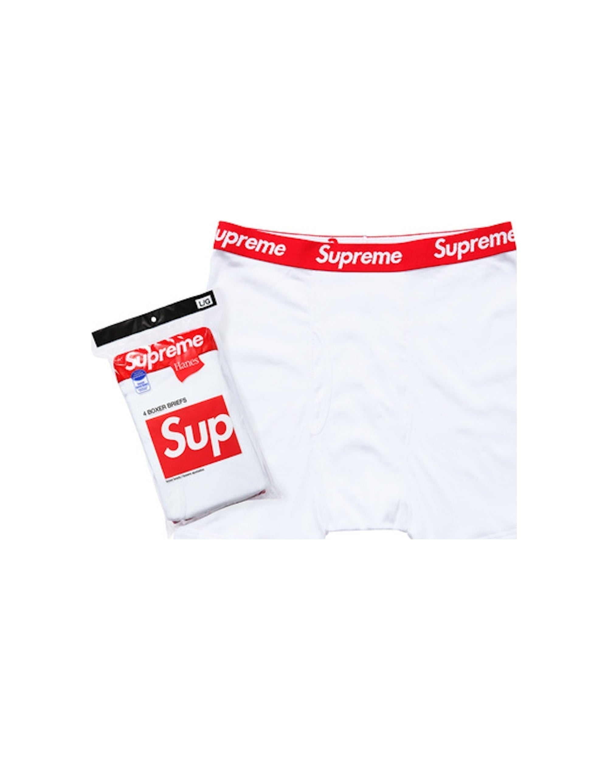 Supreme Hanes Boxer Briefs (4 Pack) White