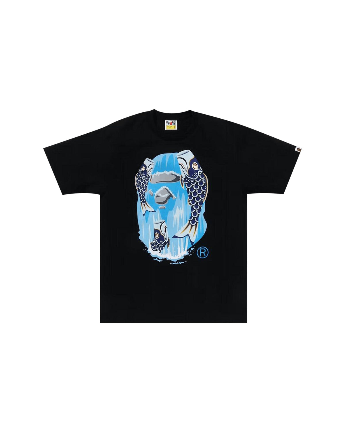 BAPE Koinobori Waterfall Ape Head Tee Black