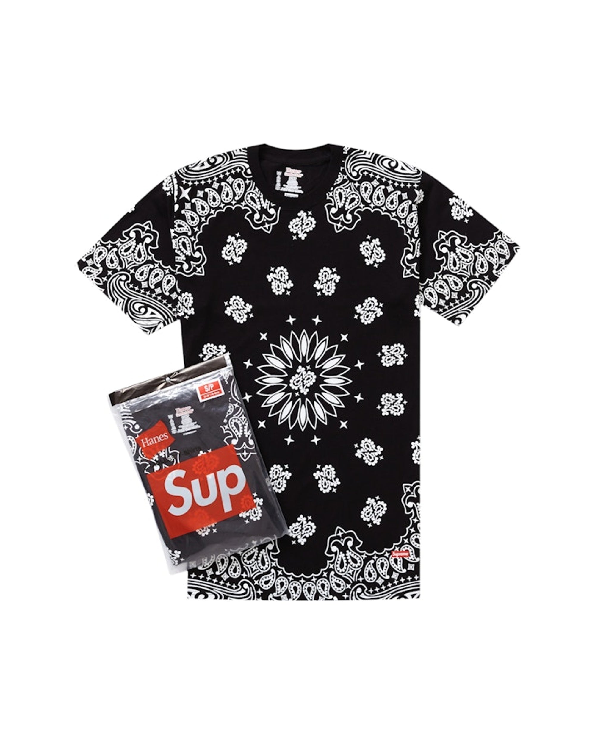 Supreme Hanes Bandana Tagless Tees (2 Pack) Black
