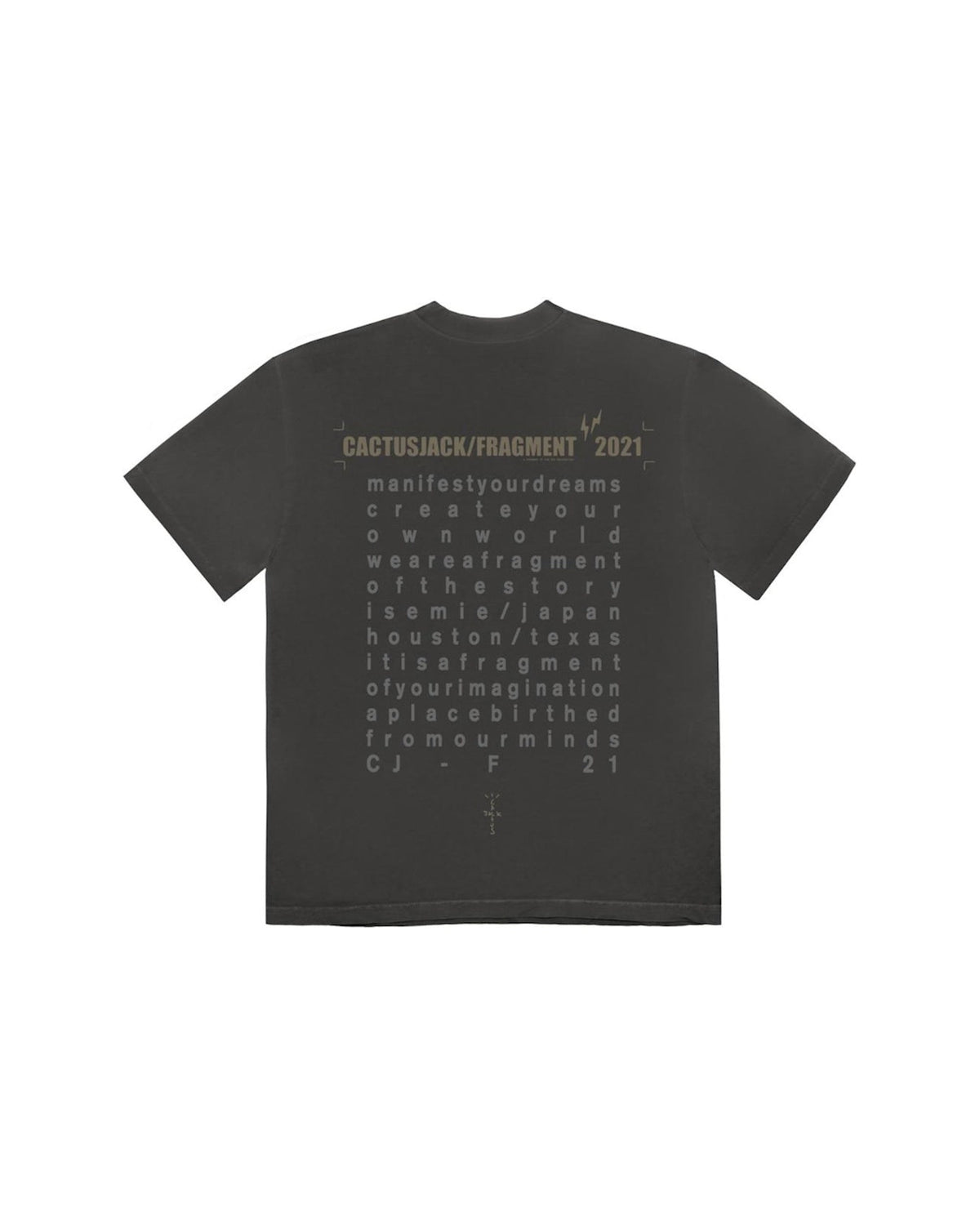 Travis Scott Cactus Jack For Fragment Create T-shirt Washed Black