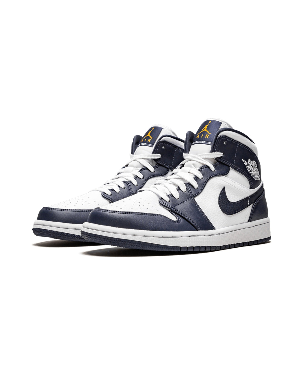 Jordan 1 Mid White Metallic Gold Obsidian