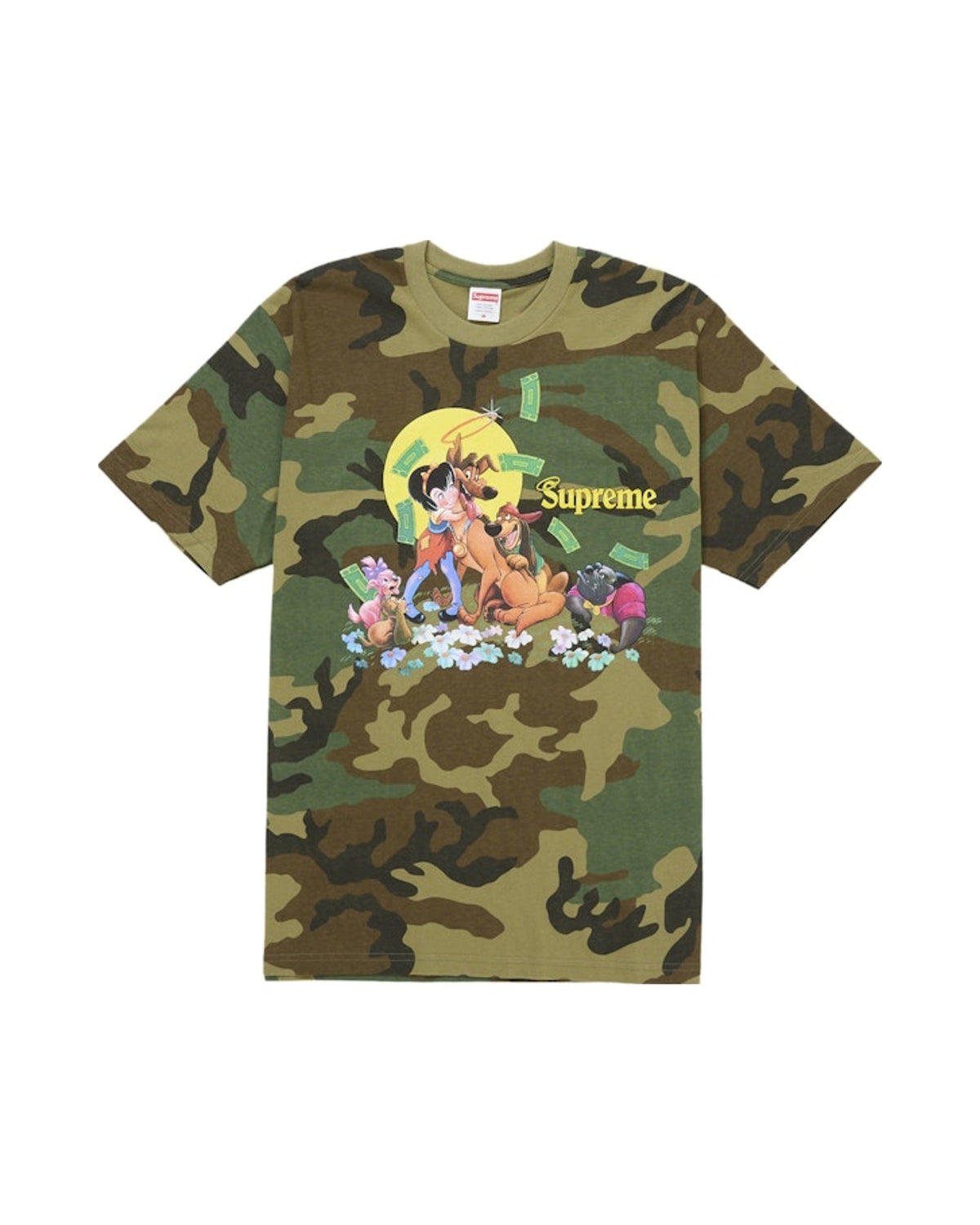 Supreme All Dogs Go To Heaven Tee Woodland Camo