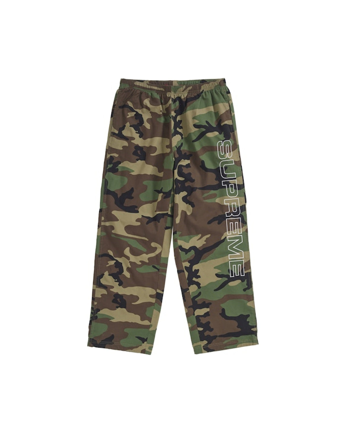 Supreme Spellout Embroidered Ripstop Track Pant Woodland Camo