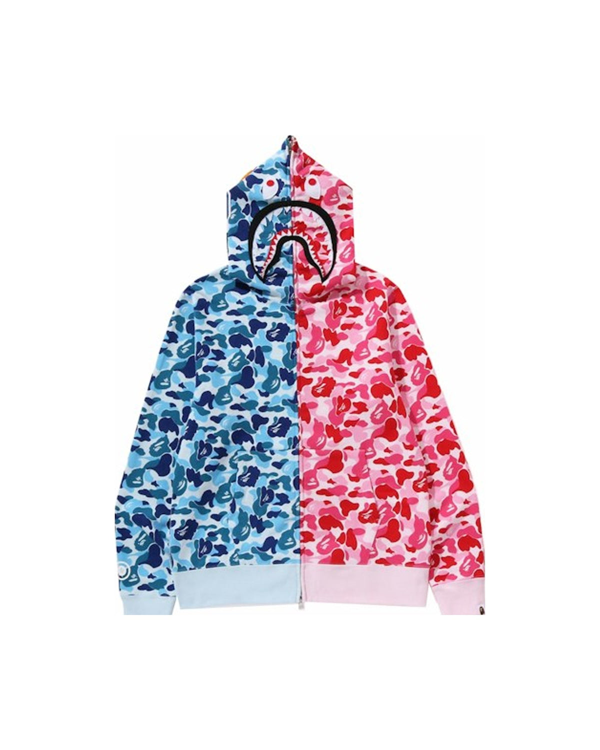 BAPE ABC Camo Crazy Shark Full Zip Hoodie Blue/Pink