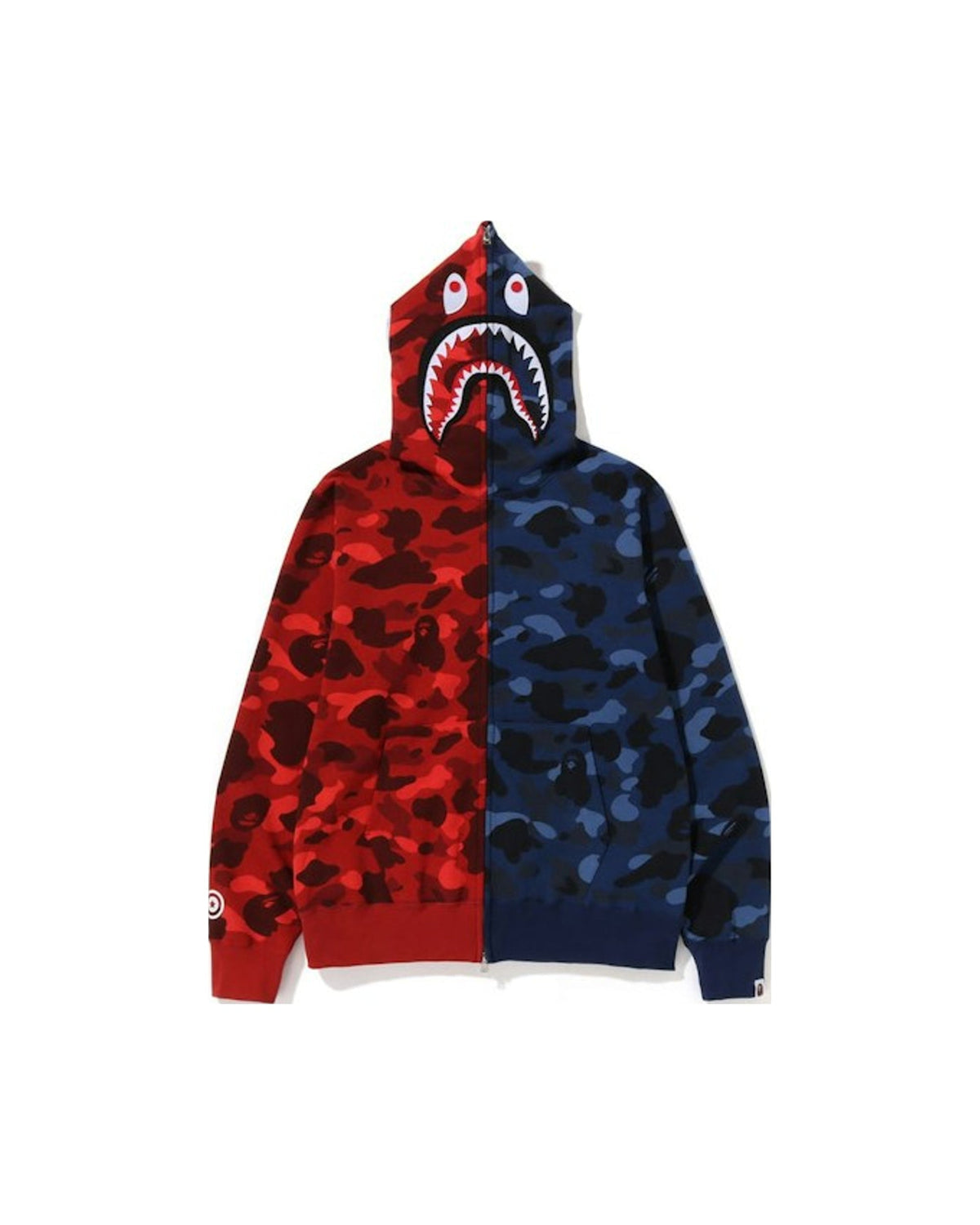 BAPE Color Camo Shark Full Zip Hoodie (FW22) Red Navy