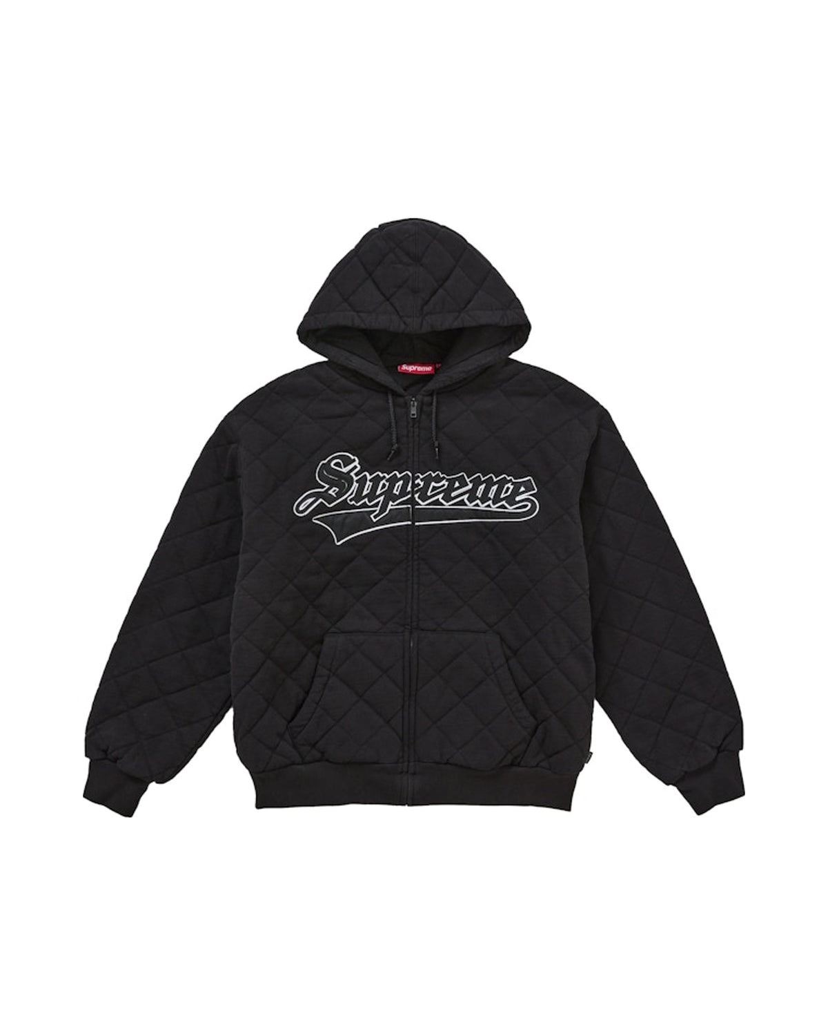 Supreme Quilted Zip Up Hooded Sweatshirt Black