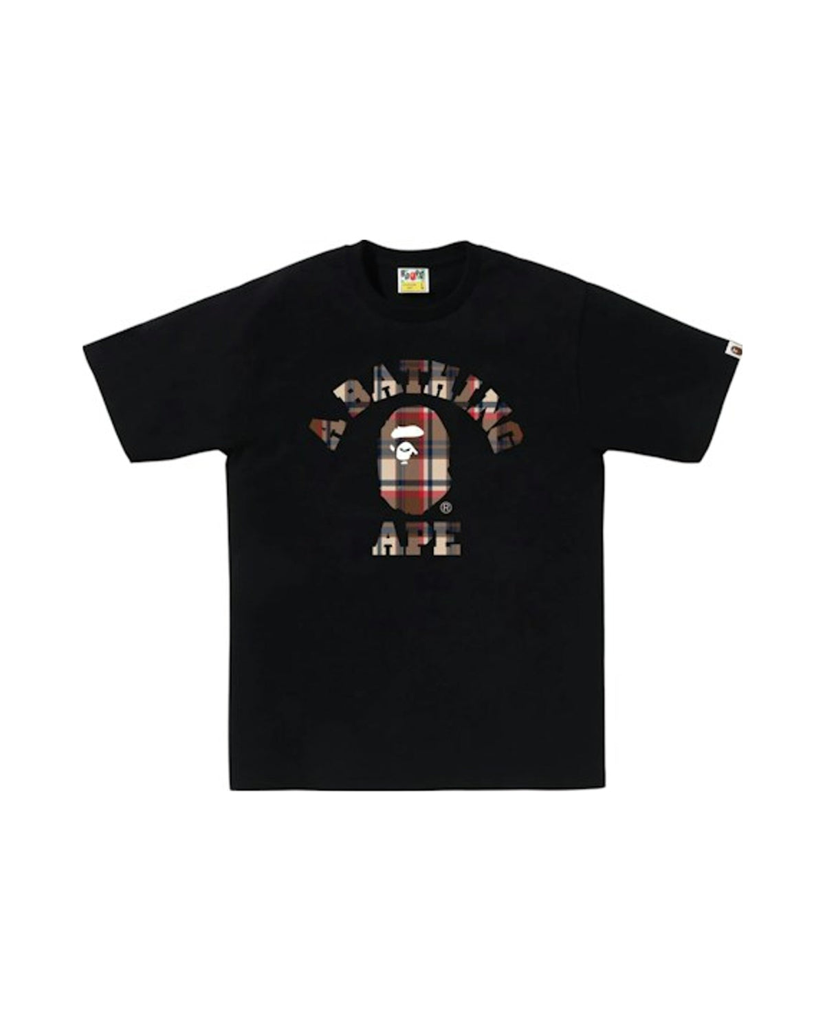 BAPE Check College Tee (FW25) Black/Red