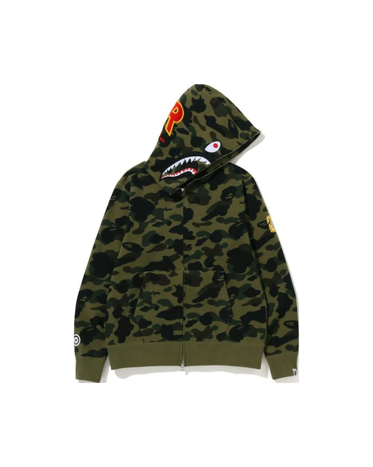 BAPE PONR 1st Camo Shark Full Zip Hoodie Green