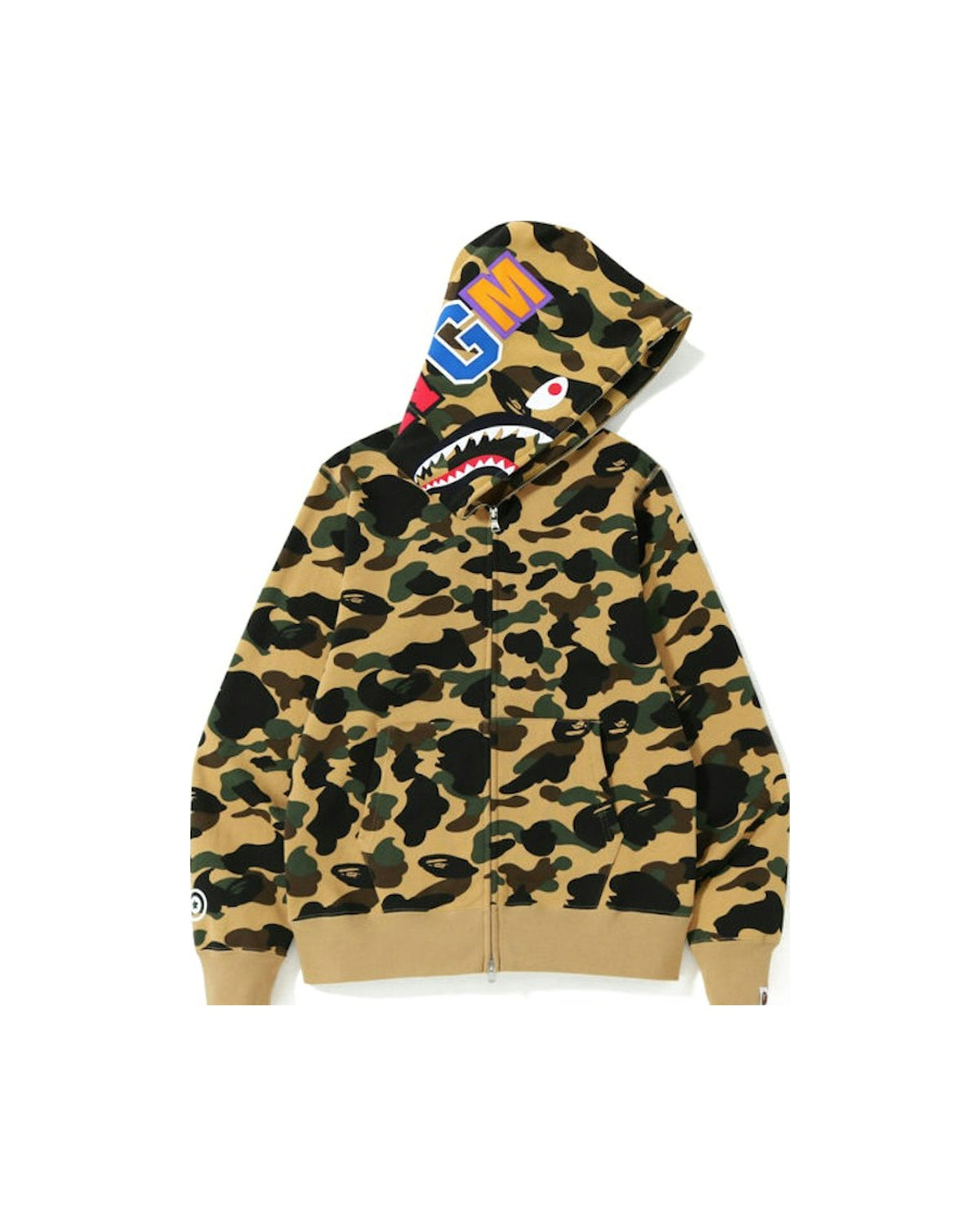 BAPE 1st Camo Shark Zip Hoodie Misted Yellow