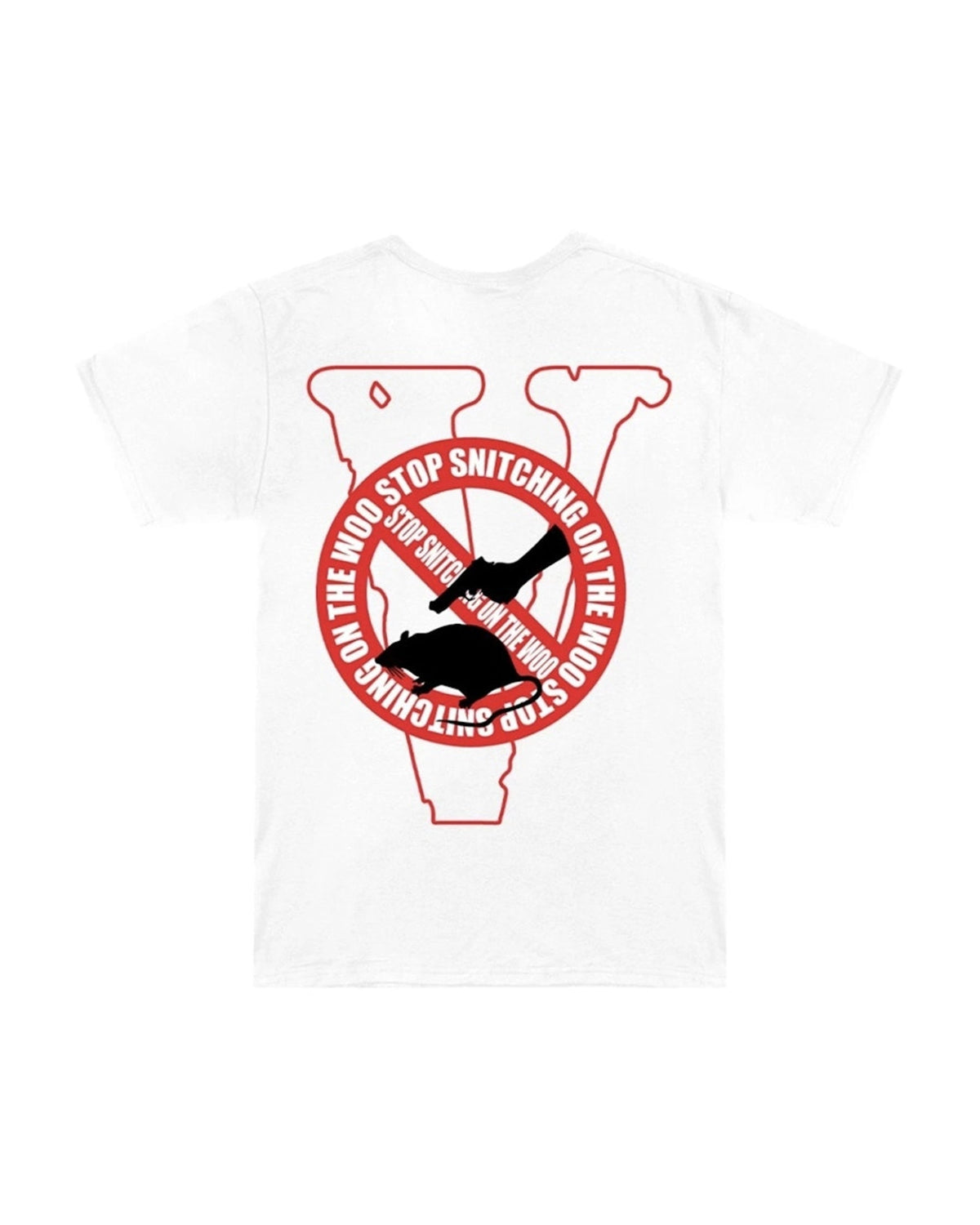Pop Smoke x Vlone Stop Snitching T-Shirt White/Red