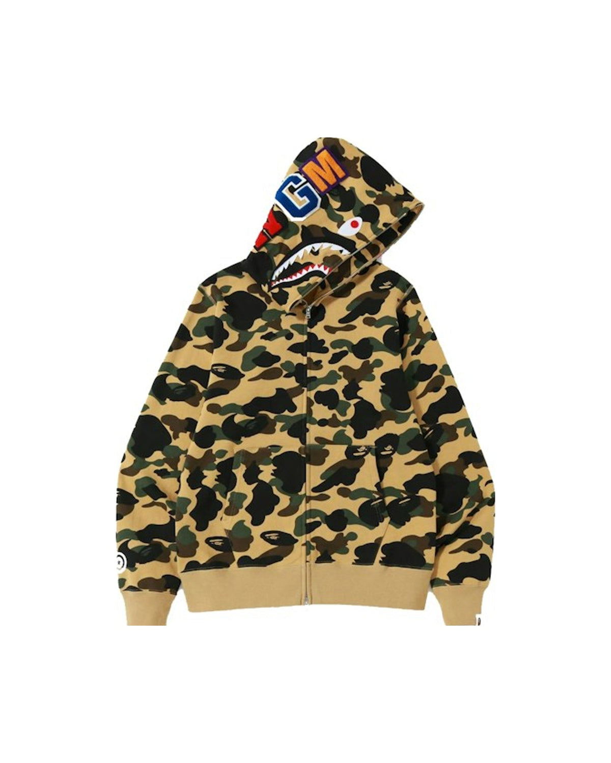 BAPE 1st Camo Shark WGM Full Zip Hoodie Yellow