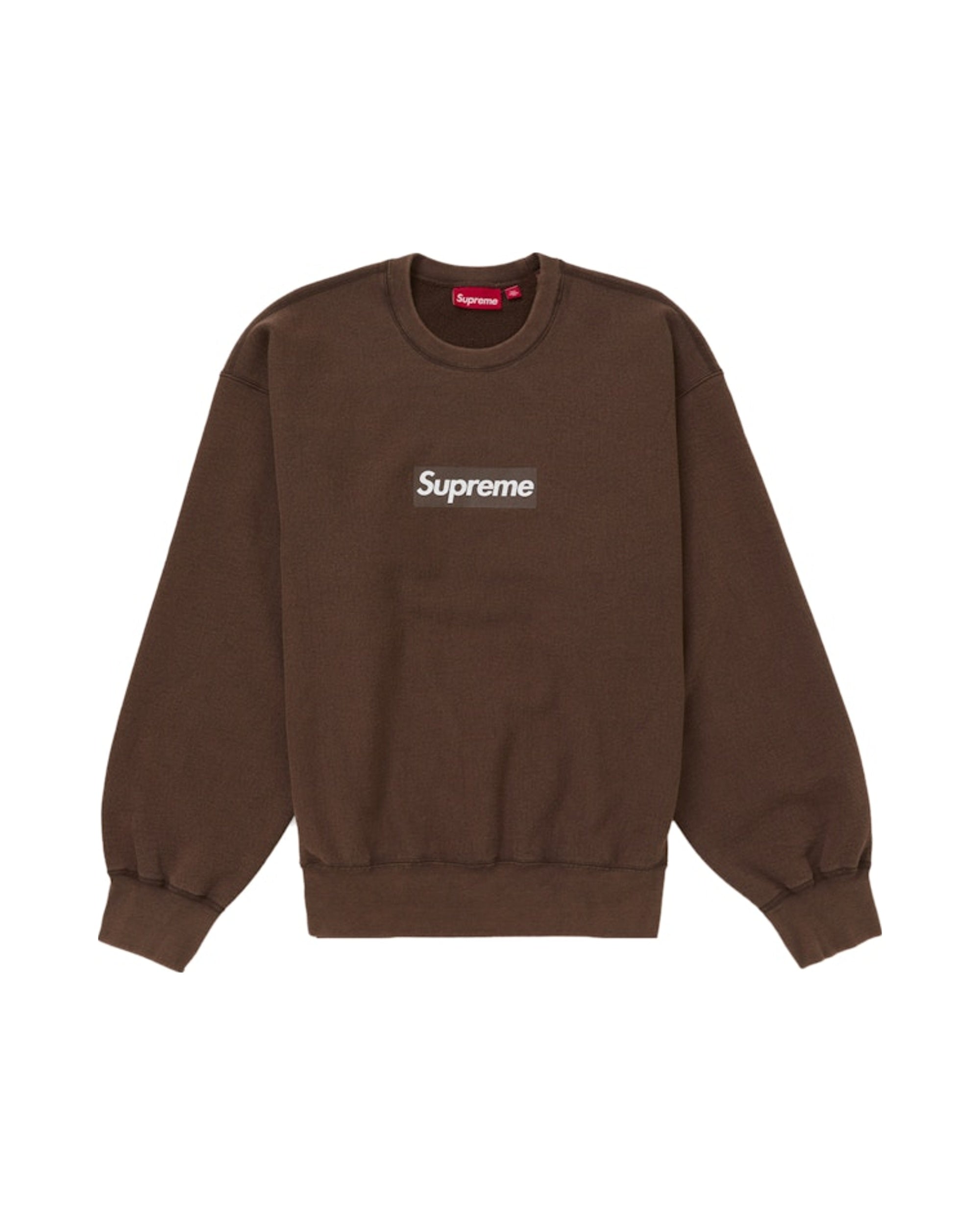 Supreme Washed Box Logo Crewneck Brown
