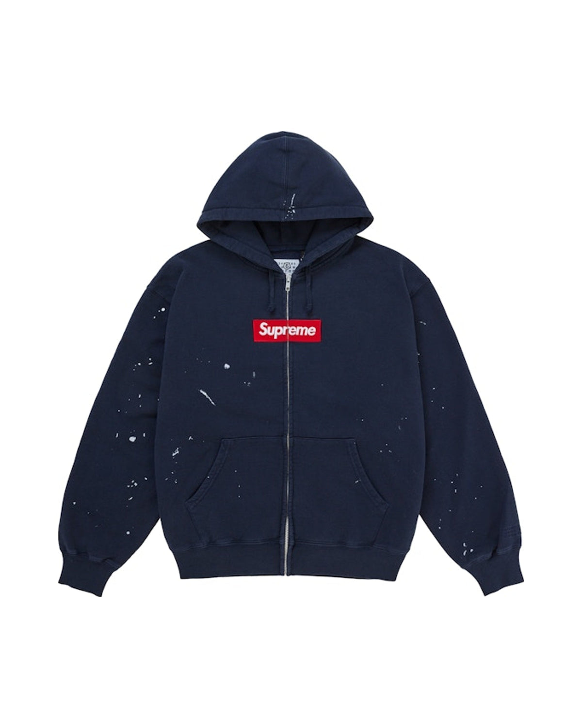 Supreme MM6 Maison Margiela Box Logo Zip Up Hooded Sweatshirt Navy