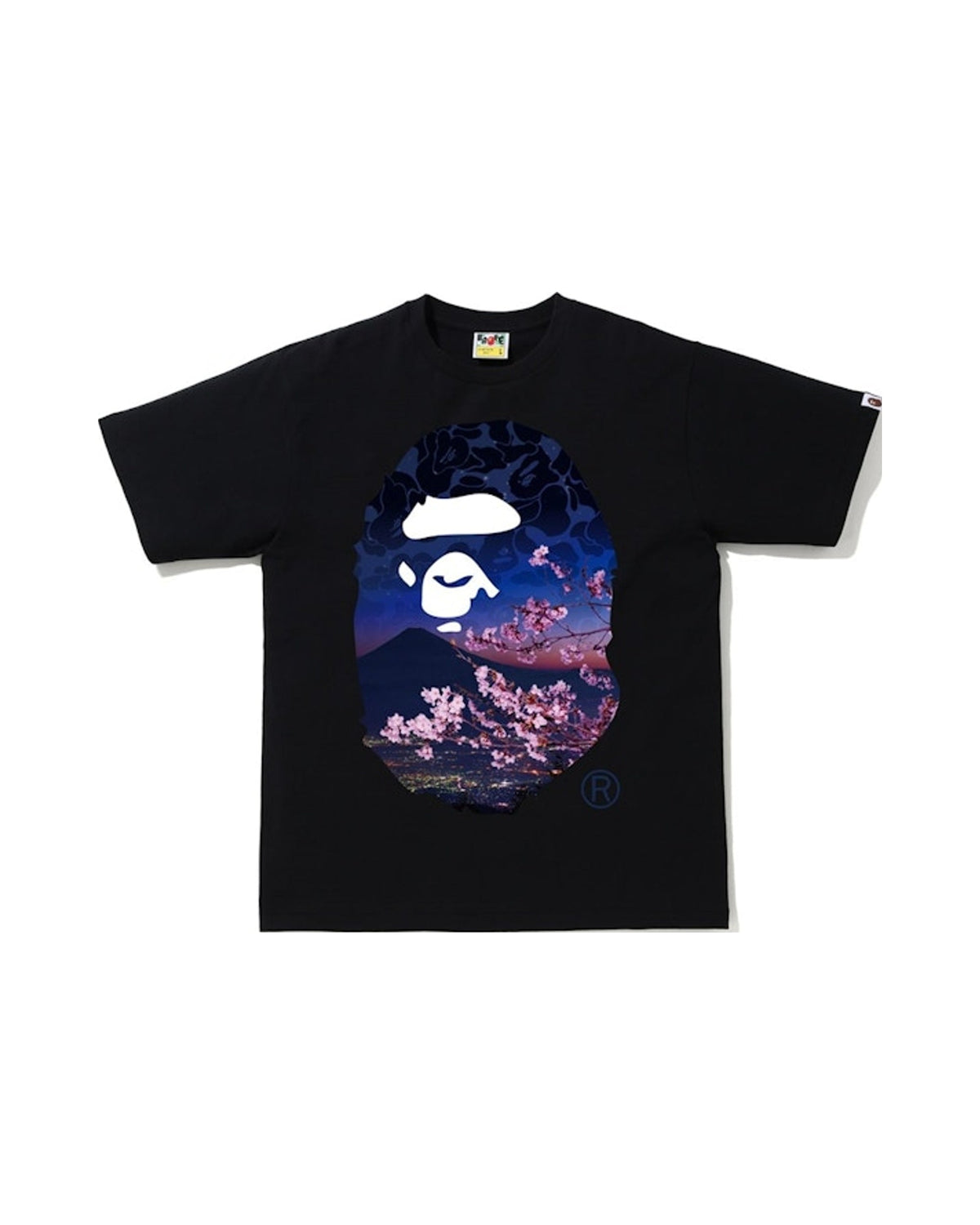 BAPE Sakura Photo Ape Head Tee Black
