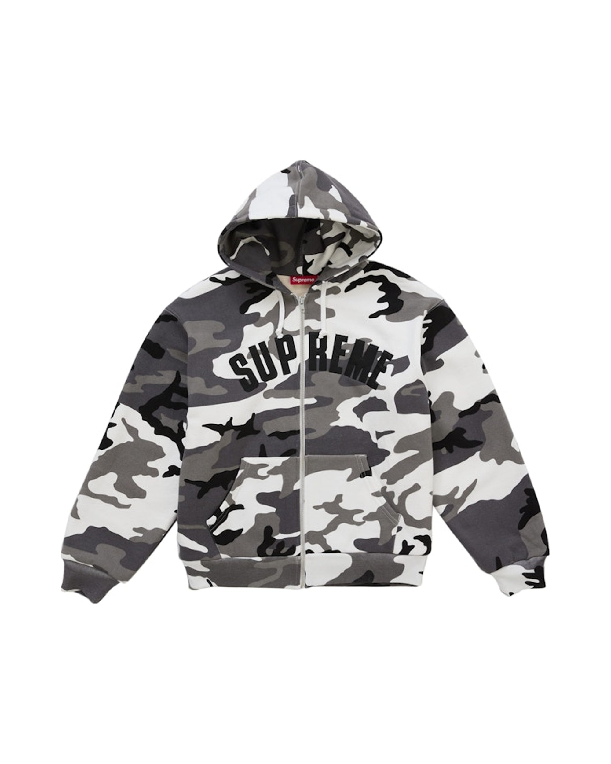 Supreme Arc Thermal Lined Zip Up Hooded Sweatshirt Snow Camo