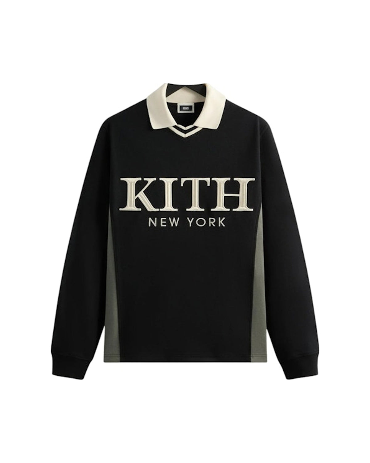 Kith Pique Long Sleeve Tap Polo Black